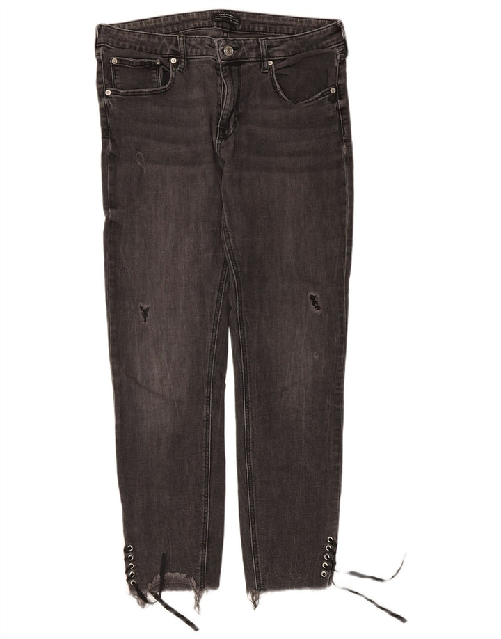 Jeans slim invecchiati Zara da donna EU 44 XL W34 L27 Grigio