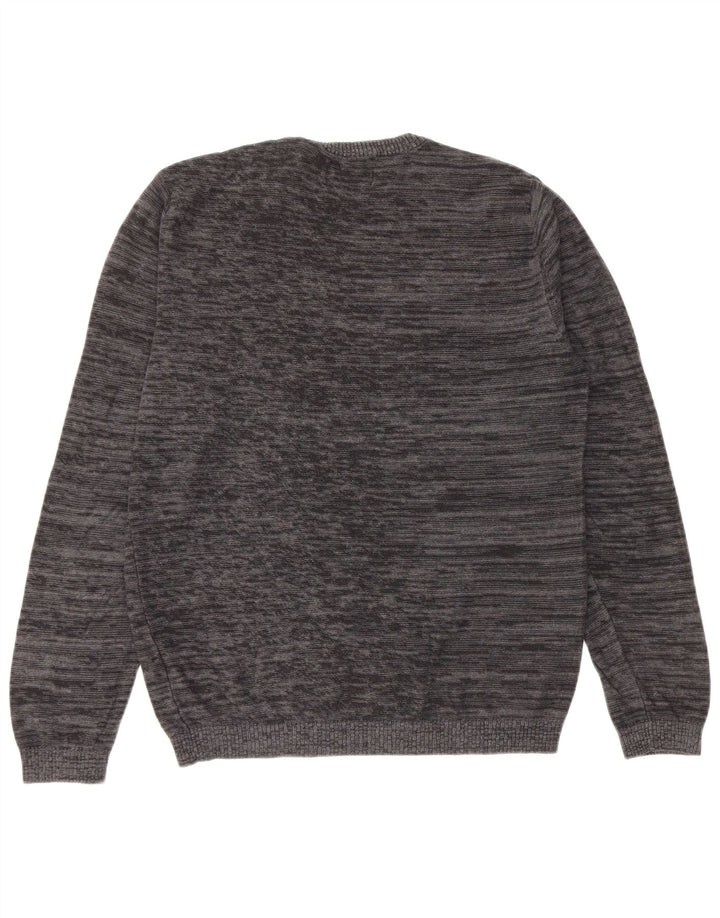 JACK & JONES Maglione maglione girocollo da uomo piccolo in cotone screziato grigio