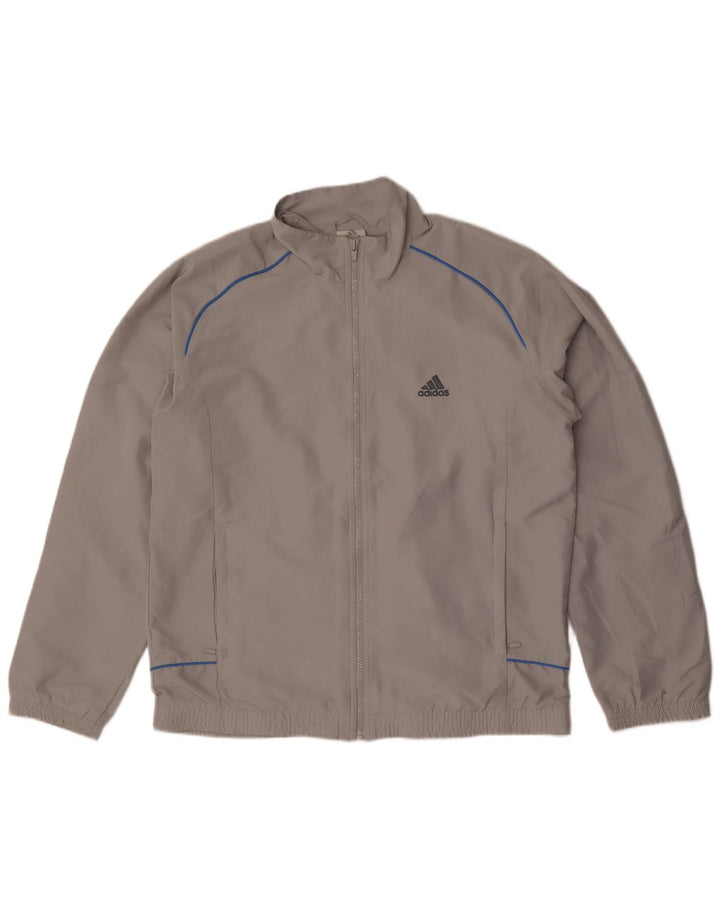 Giacca da tuta da uomo Adidas UK 42/44 Large Grigio Poliestere