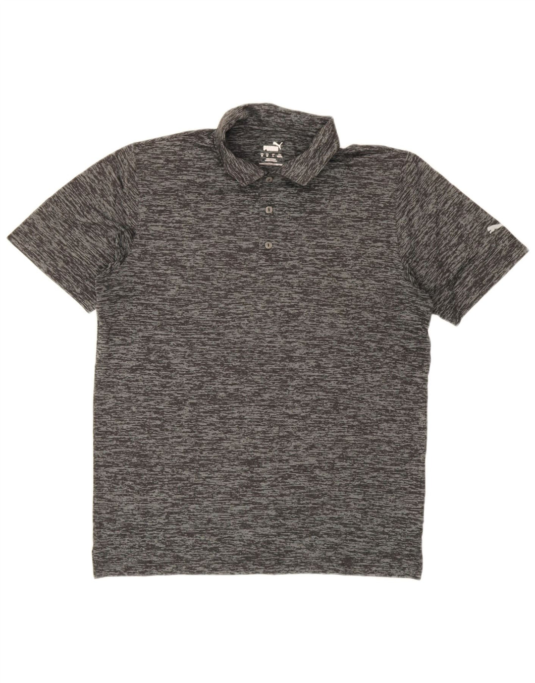 Polo da uomo Puma Large in poliestere chiazzato grigio