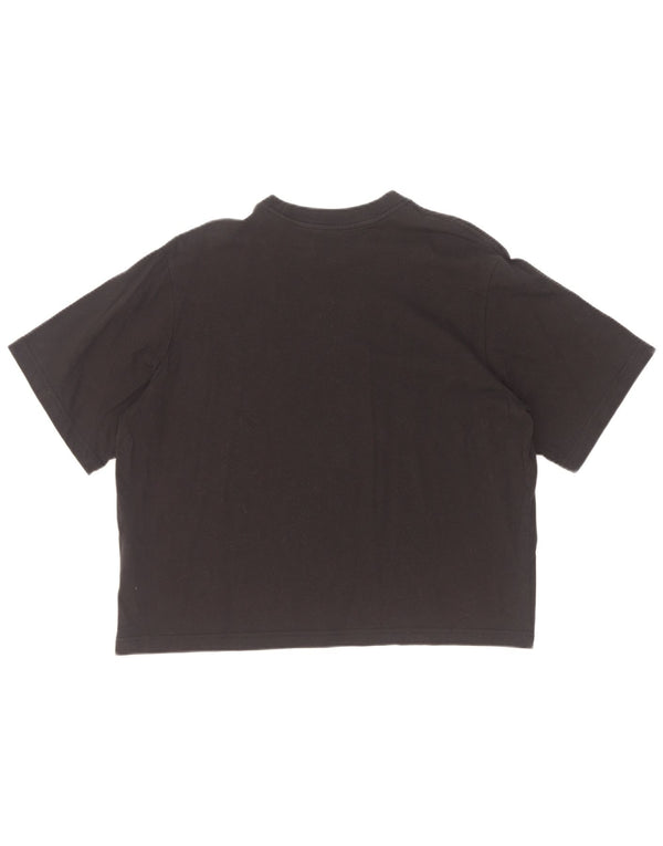 T-shirt grafica Nike da donna, vestibilità ampia, corta, UK 14, cotone nero medio