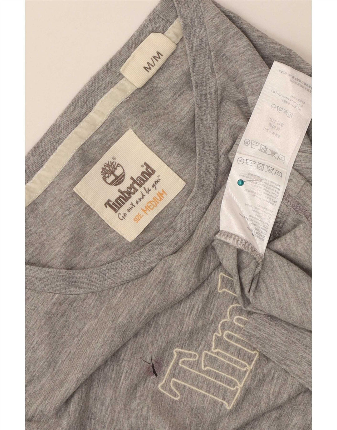 Top tunica con maniche a 3/4 con grafica da donna Timberland UK 12 Cotone grigio medio