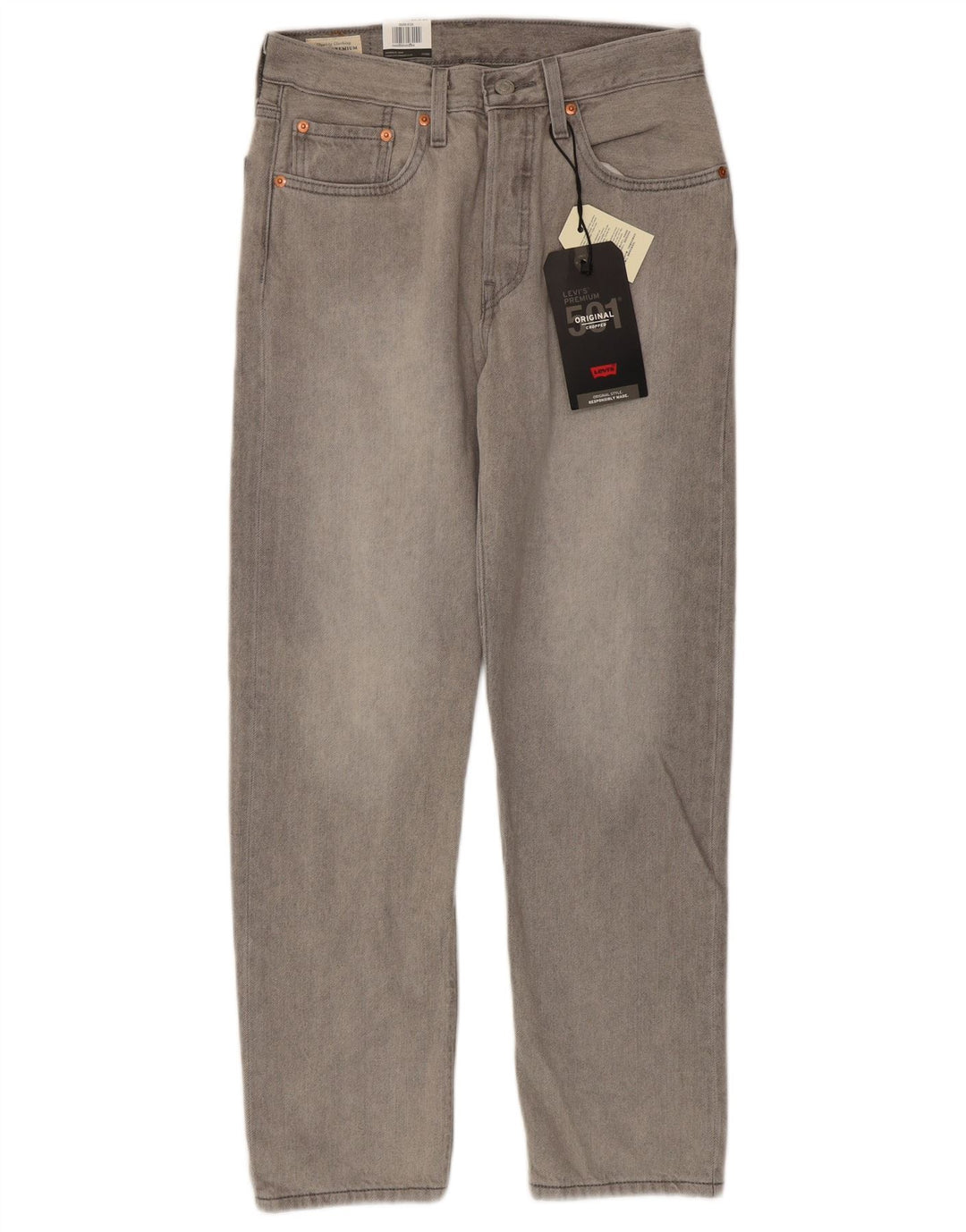 Jeans dritti Levi's 501 da donna W26 L28 cotone grigio