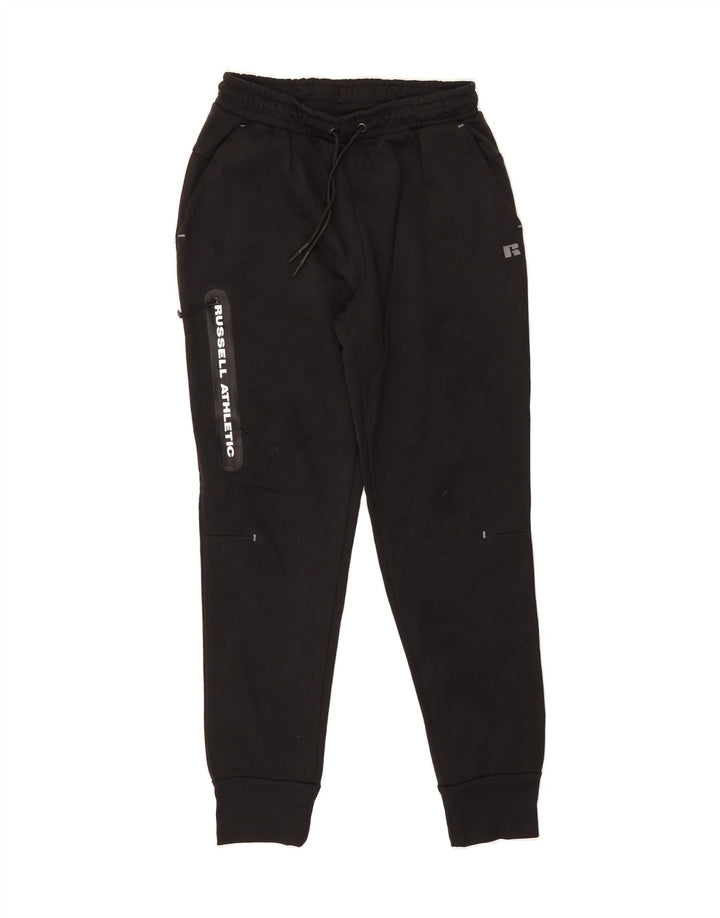 RUSSELL ATHLETIC Mens Graphic Tracksuit Trousers Joggers Medium  Black Vintage Russell Athletic and Second-Hand Russell Athletic from Messina Hembry 