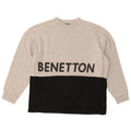 BENETTON Felpa con grafica da uomo Maglione piccolo in cotone color block grigio