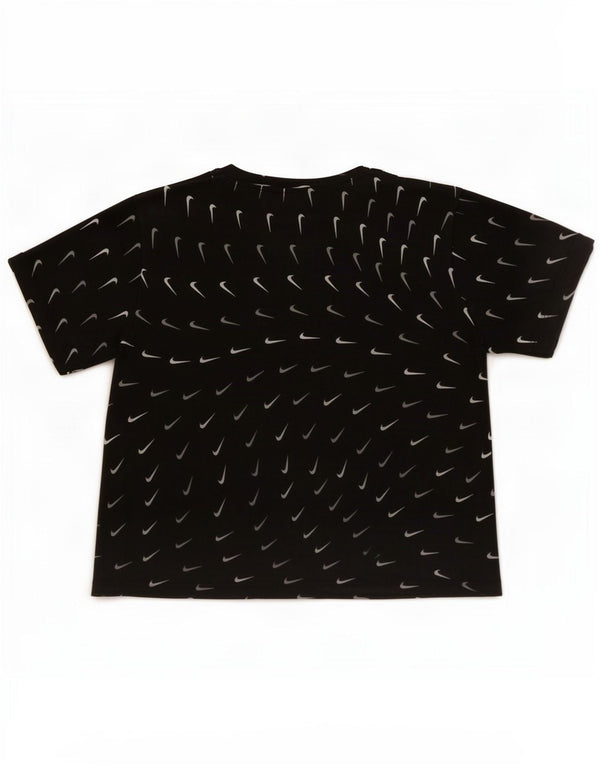 Nike Girls Graphic T-Shirt Top 12-13 Years Large Black Cotton