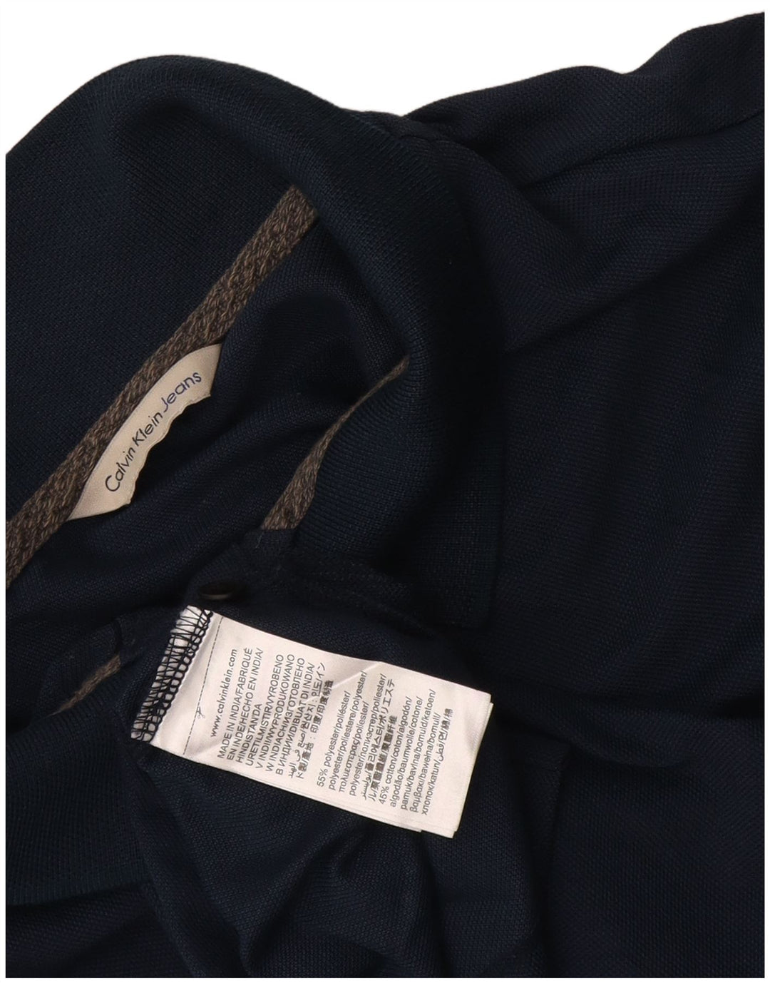 Polo da uomo Calvin Klein Jeans in cotone blu navy medio