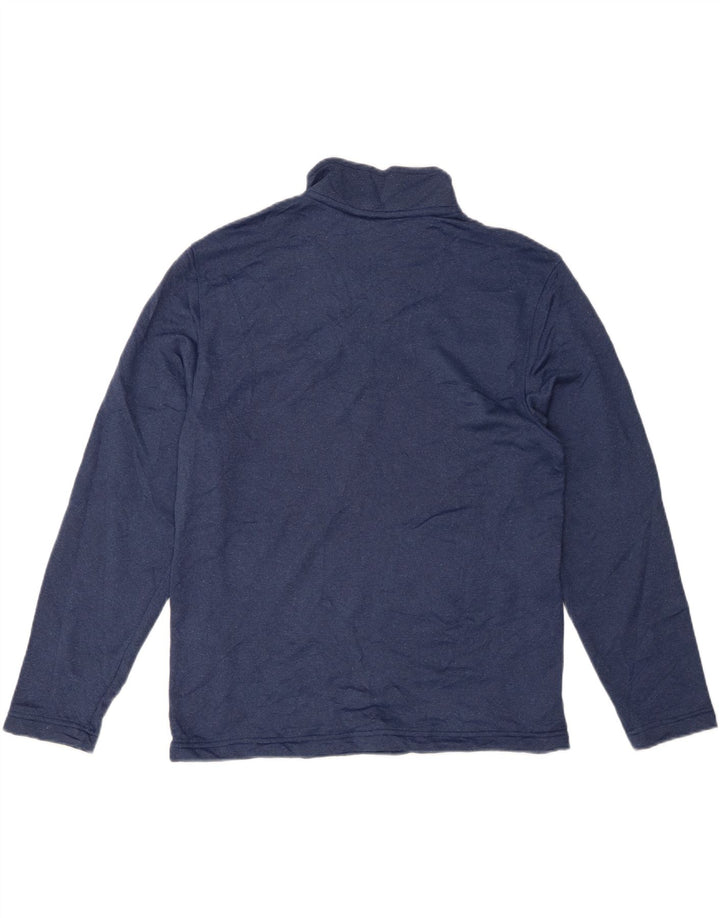 Top Izod da uomo con zip e collo a maniche lunghe piccolo in poliestere blu navy
