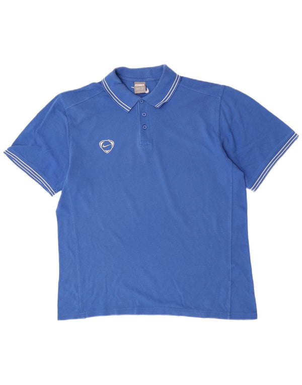Polo Nike da uomo UK 42/44 grande cotone blu