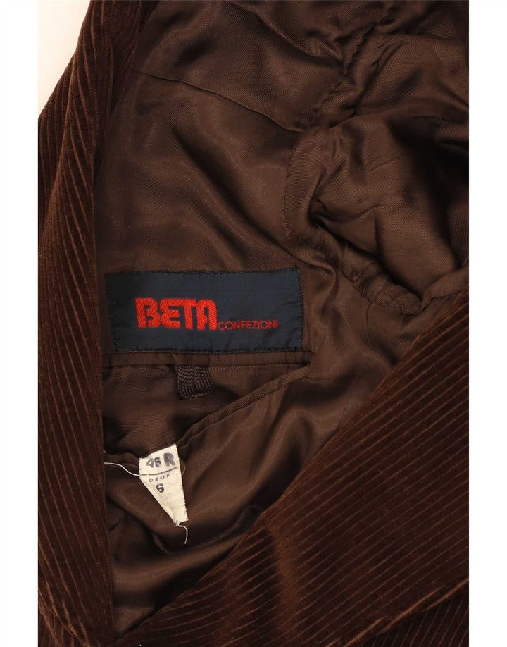 Giacca blazer in velluto a coste da uomo a 2 bottoni Beta IT 46 piccola marrone