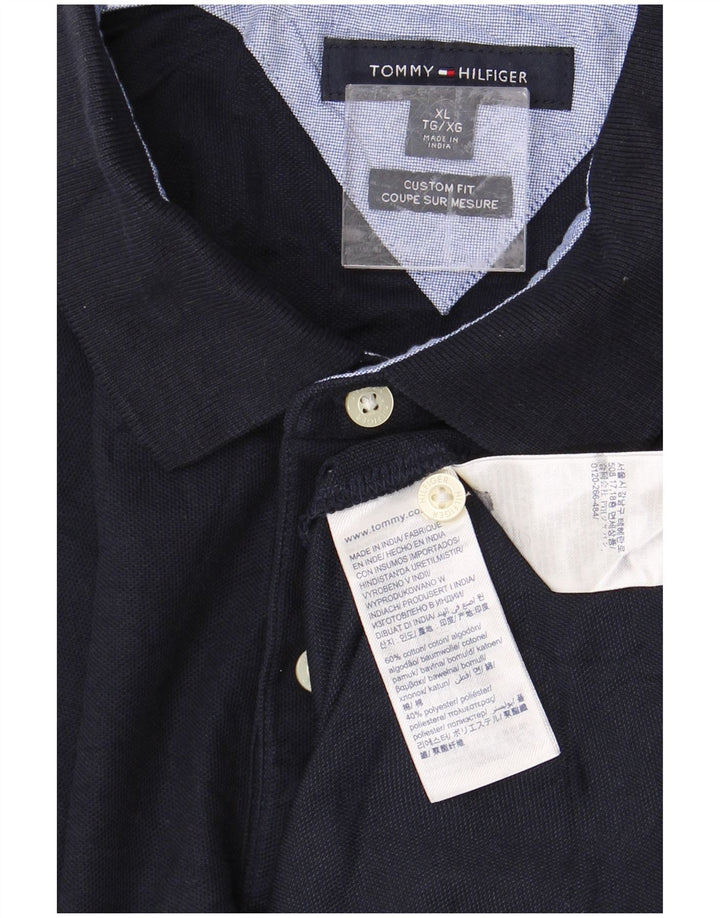 TOMMY HILFIGER Polo da uomo su misura XL in cotone blu navy