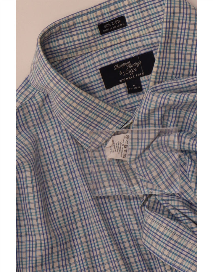 Camicia da uomo J. Crew UK 15 15 1/2 Cotone a quadri blu medio