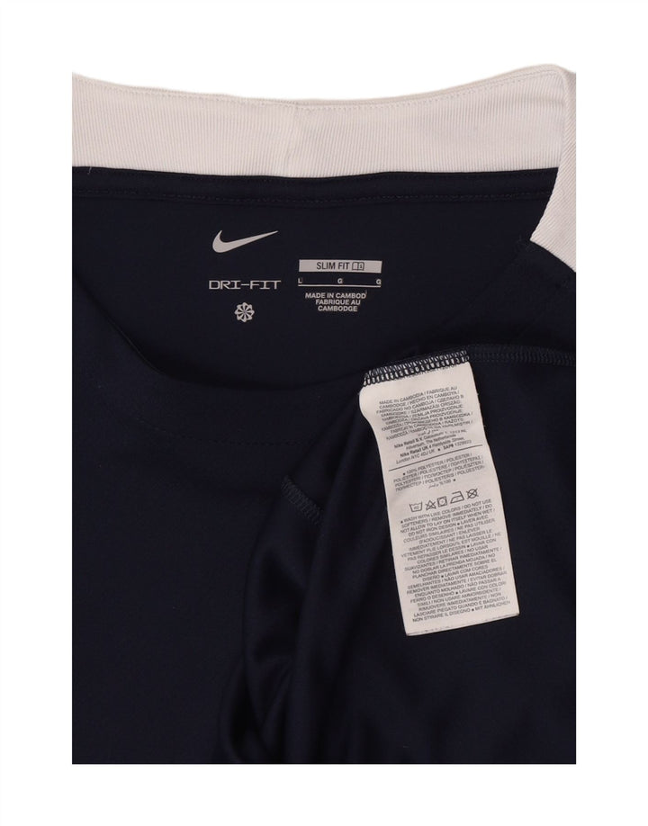 T-shirt Nike da uomo Dri Fit Slim Top Large in poliestere color block blu navy