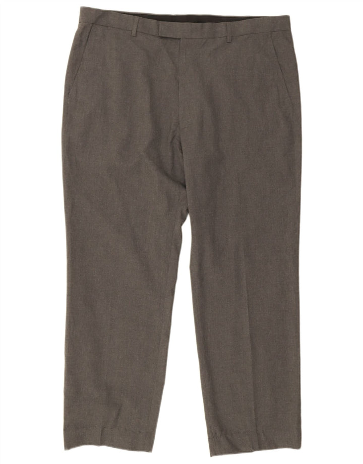 Pantaloni da abito vestibilità regolare Marks & Spencer da uomo W38 L28 poliestere grigio