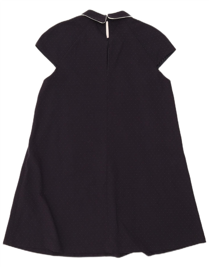 Abito a trapezio da donna Zara UK 14 Grande poliestere maculato blu navy