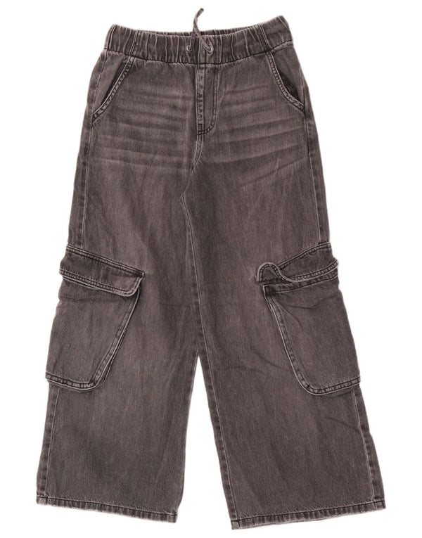 Jeans Zara per ragazze Cargo a gamba larga 11-12 anni W26 L25 cotone grigio