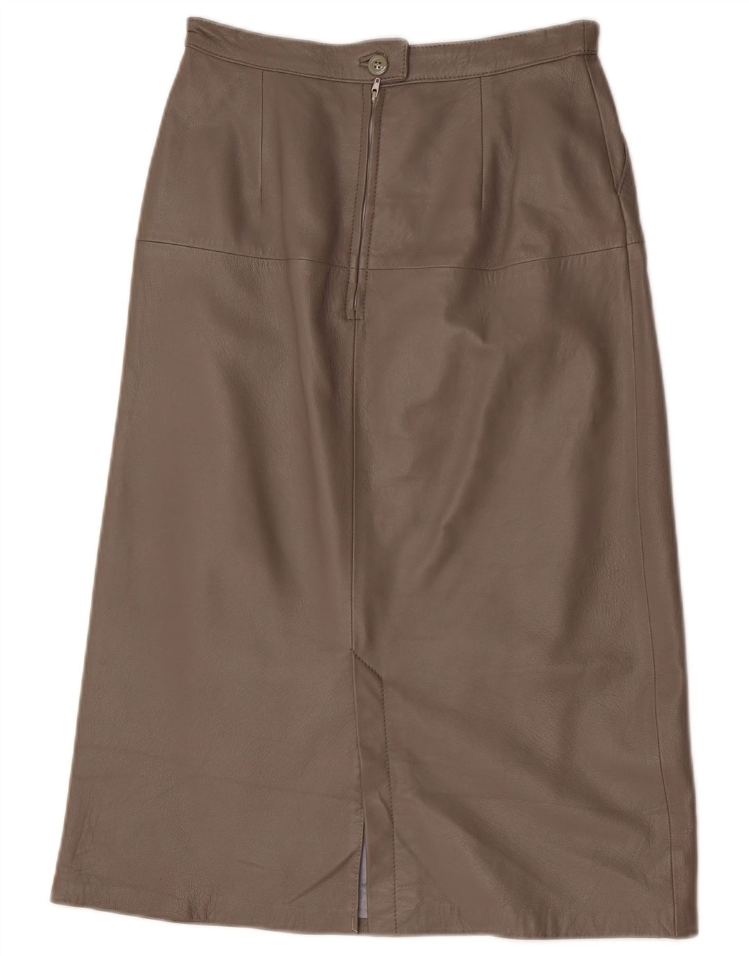 Gonna longuette in pelle da donna vintage EU 40 media W28 marrone