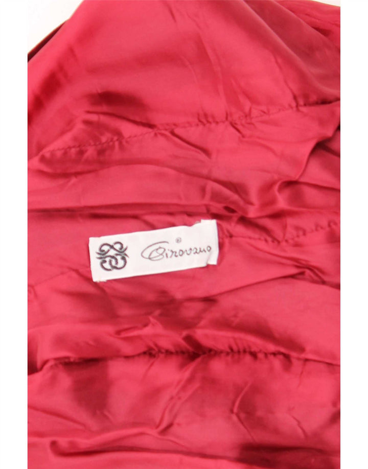 Giacca blazer in velluto a 3 bottoni vintage da donna UK 12 Borgogna media