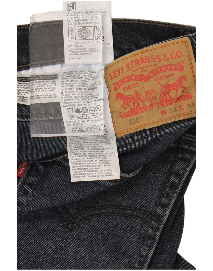 LEVI'S Jeans skinny 510 da uomo W33 L34 cotone blu navy