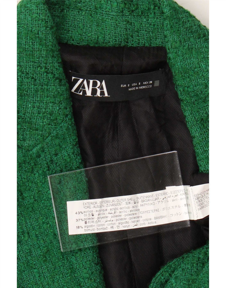 Giacca blazer da donna a 1 bottone Zara UK 10 piccola in acrilico verde