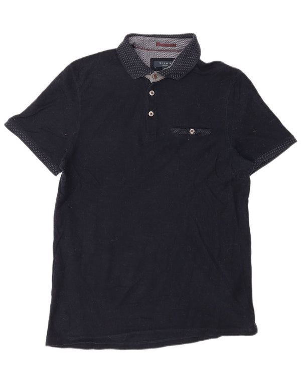 Polo da uomo Ted Baker taglia 4 grande in cotone blu navy