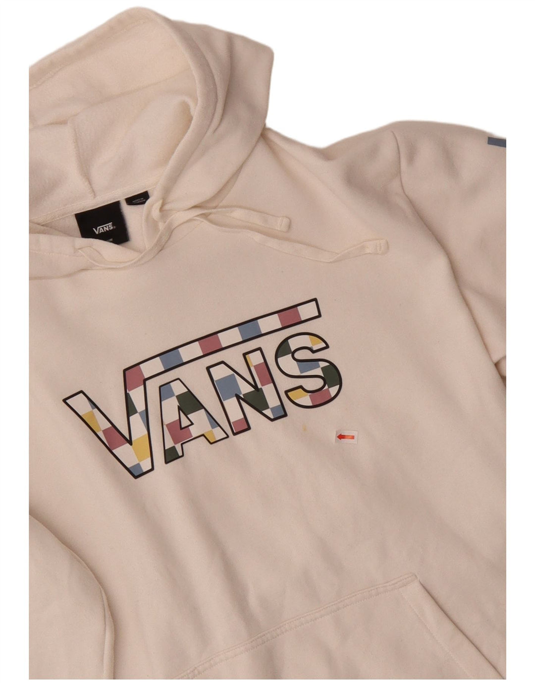 Felpa con cappuccio grafica da uomo Vans in cotone bianco medio