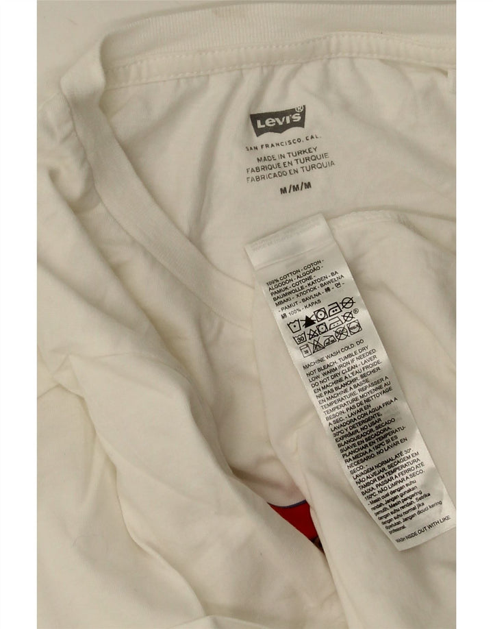 T-shirt grafica da donna Levi's Top UK 14 cotone bianco medio