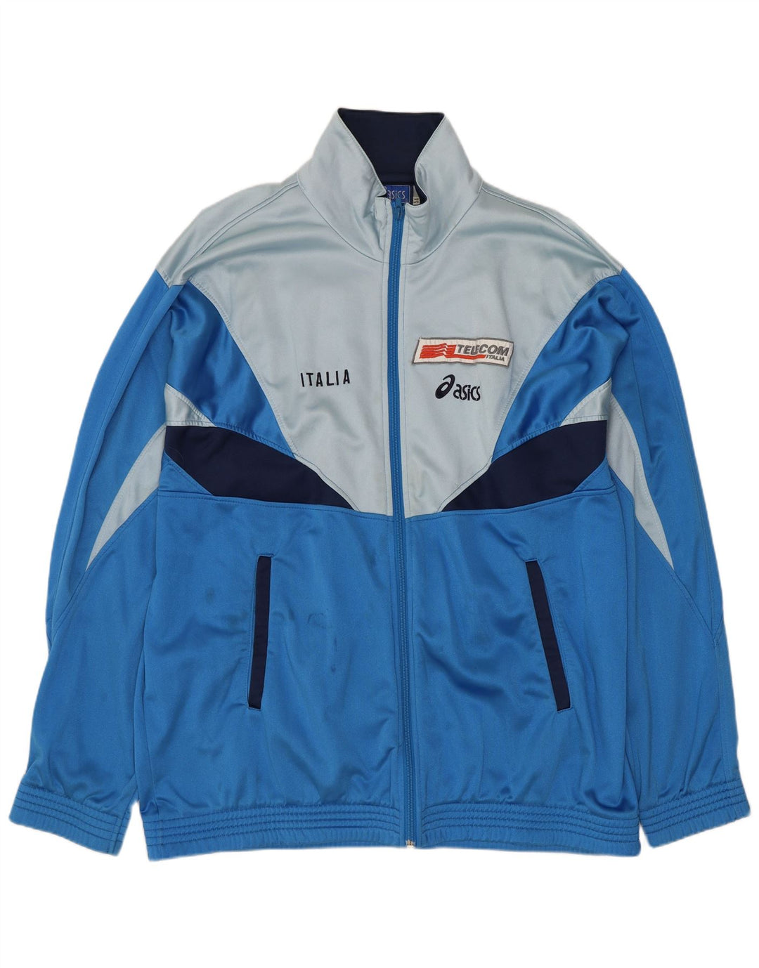 Giacca da tuta grafica ASICS Italia da uomo IT 54 XL Blu Colourblock