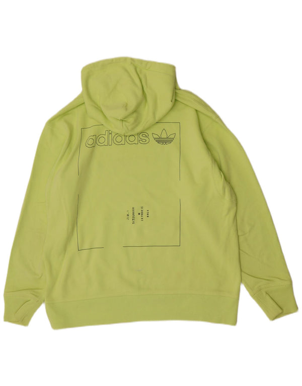 Maglione con cappuccio oversize grafico da donna Adidas UK 10 piccolo cotone verde