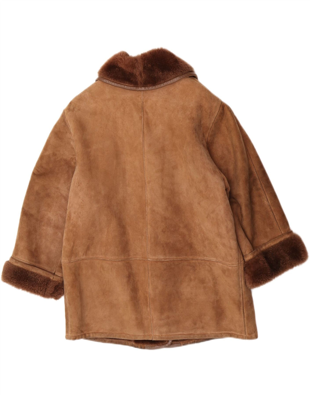 Giacca in shearling oversize da donna vintage EU 40 Shearling marrone medio