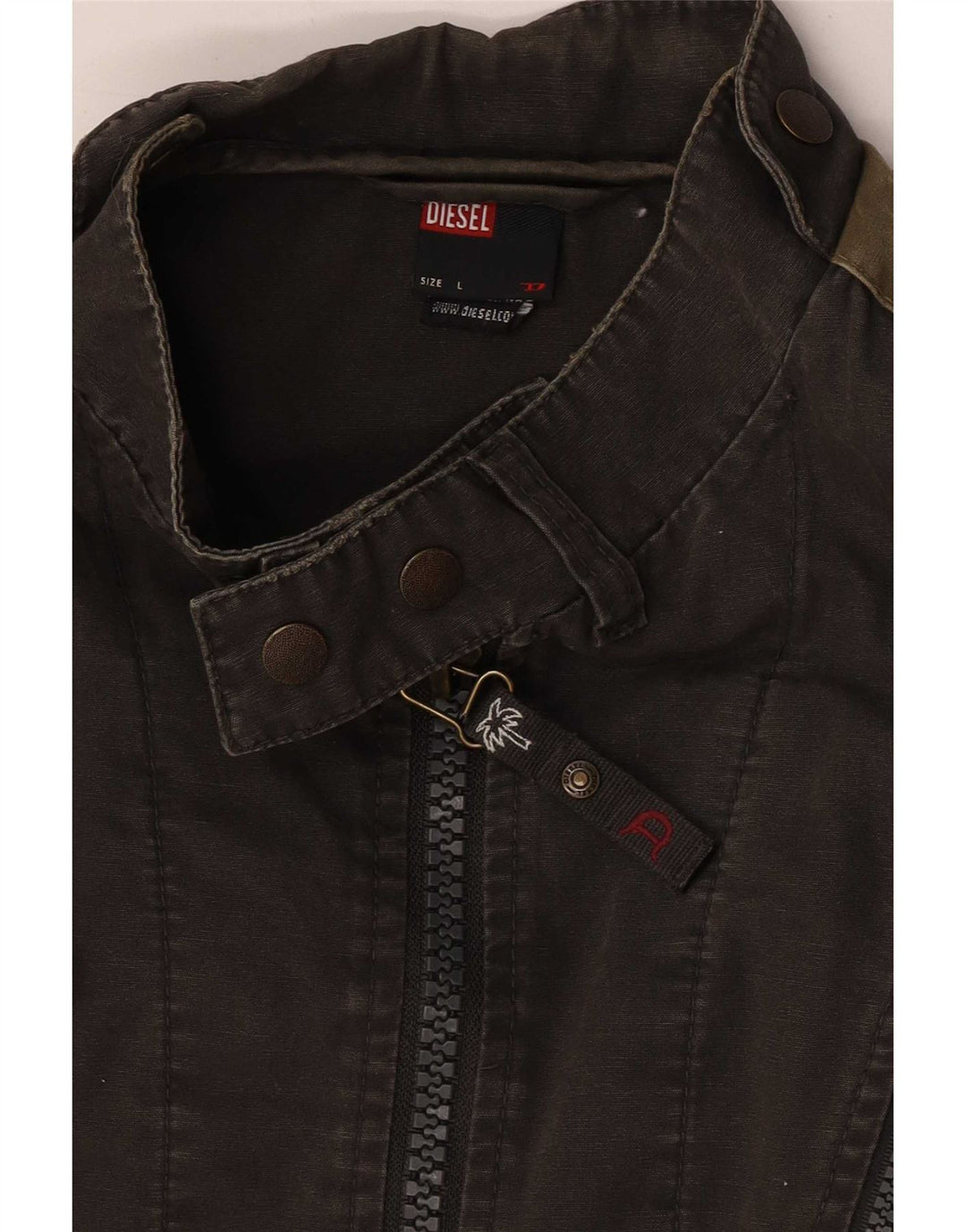 Giacca bomber da uomo Diesel UK 40 Large in cotone color block grigio