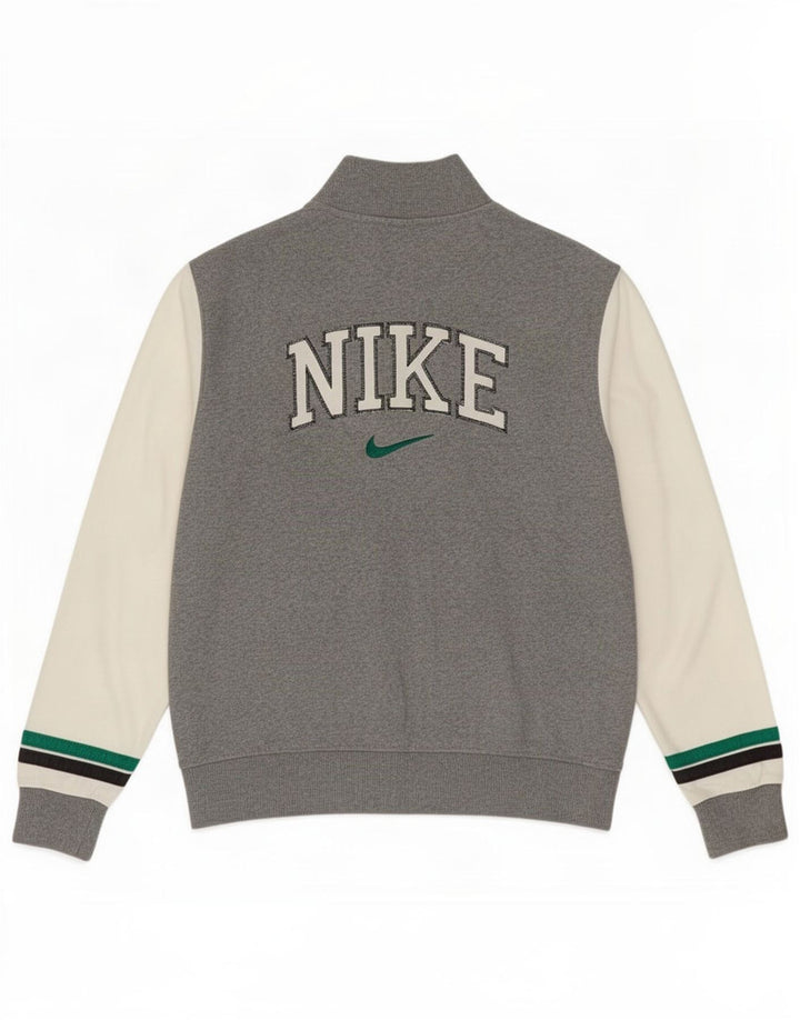 Giacca da ginnastica Nike da uomo con grafica, piccola, in cotone color block grigio