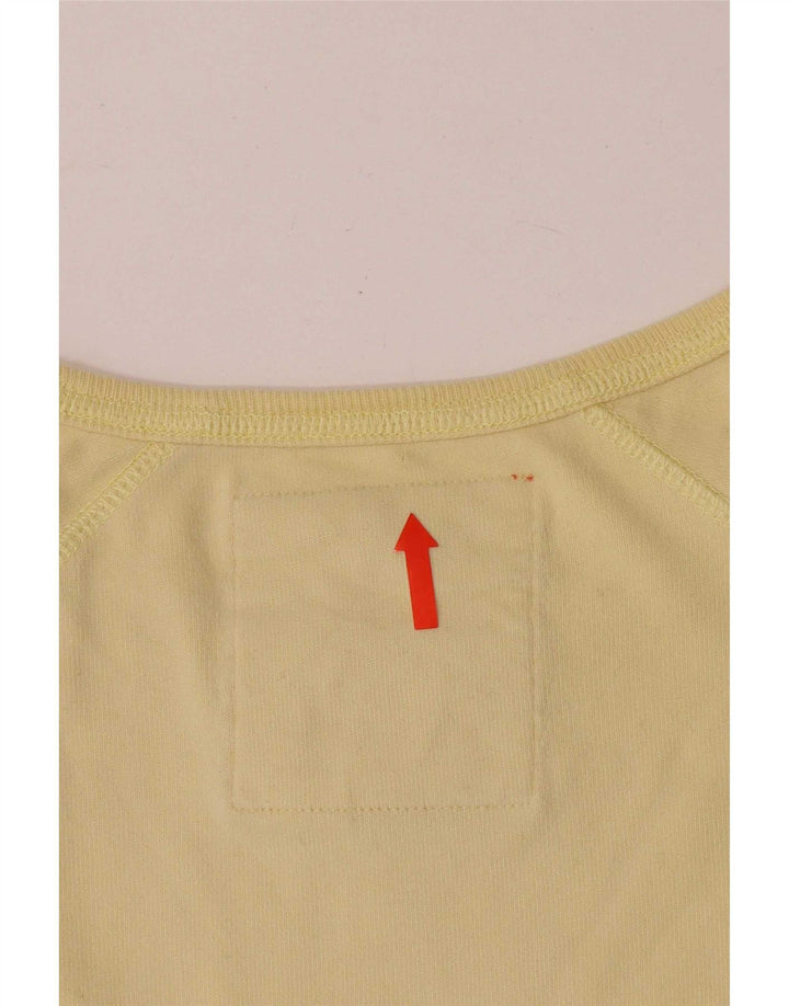 Top da donna a maniche lunghe Superdry UK 14 grande cotone giallo