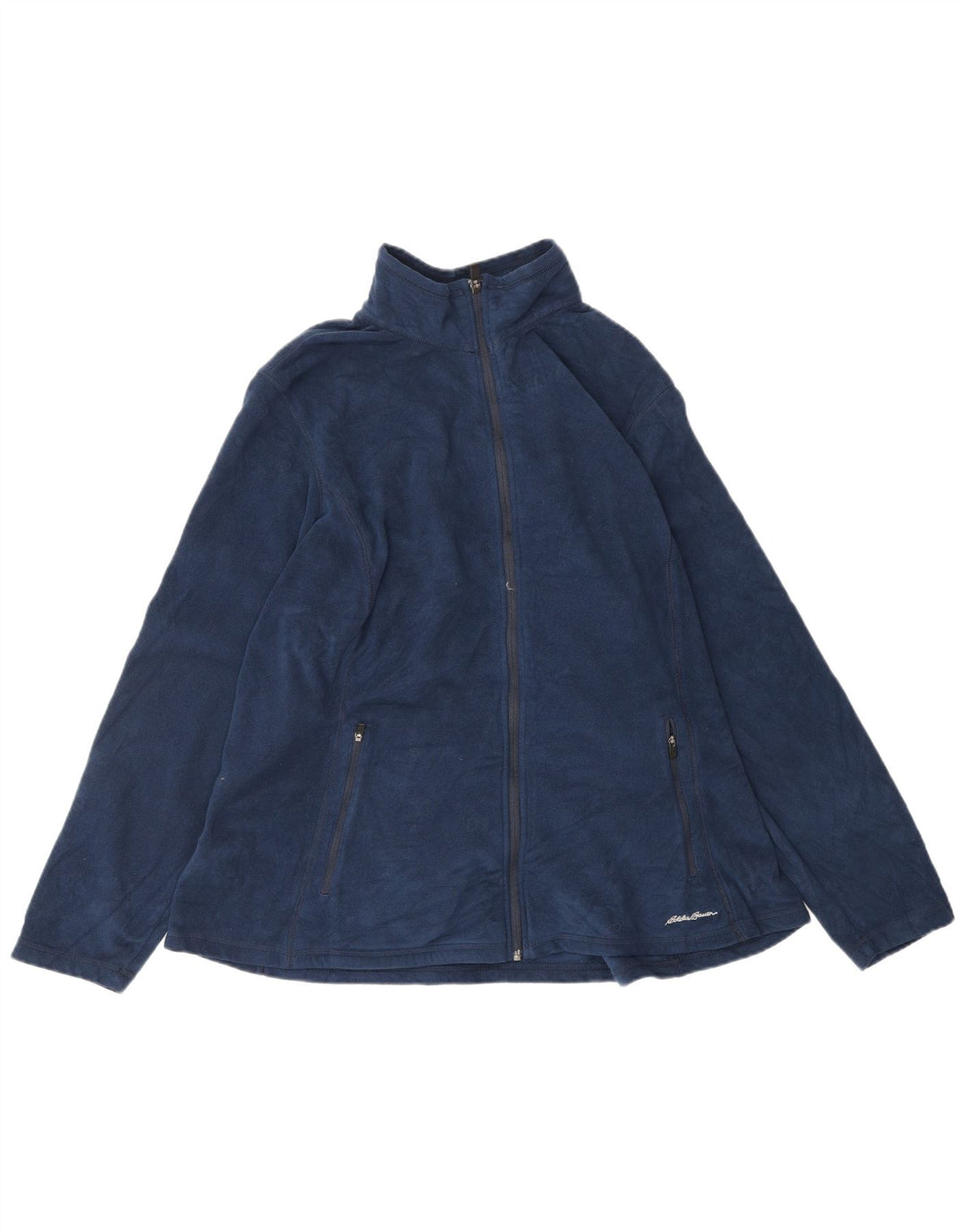 EDDIE BAUER Womens Fleece Jacket UK 20 2XL Navy Blue Polyester