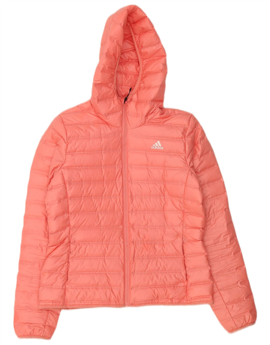 Giacca imbottita con cappuccio da donna Adidas UK 12/14 Poliestere rosa medio