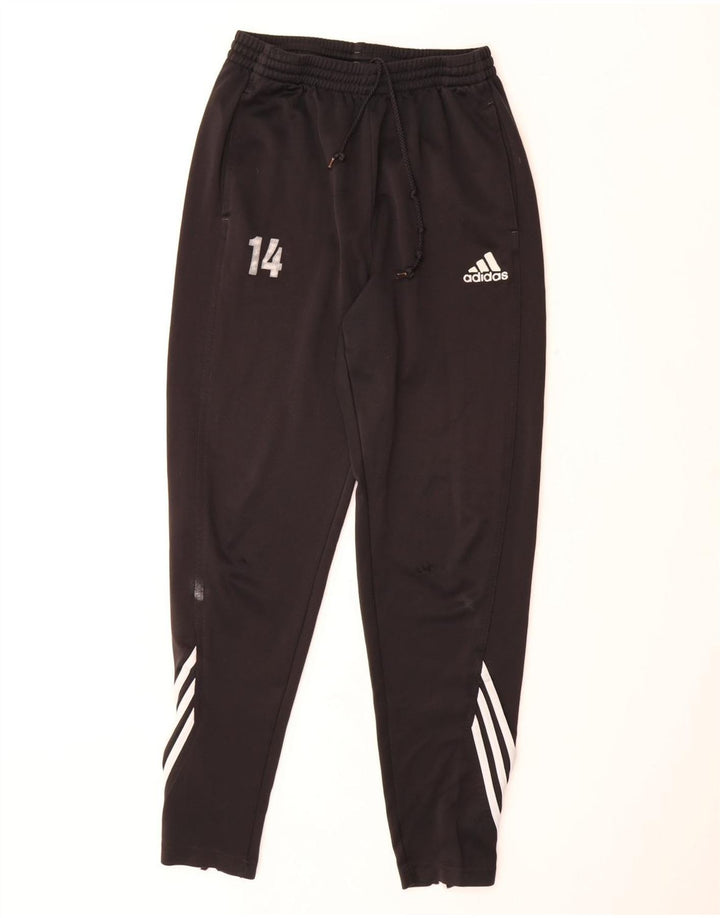 Pantaloni da tuta con grafica ADIDAS da uomo UK 42/44 Large Nero Poliestere
