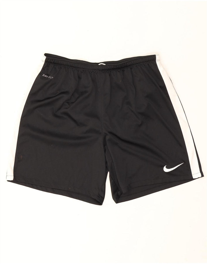 Pantaloncini sportivi Nike Dri Fit da uomo, grandi, in poliestere color block nero