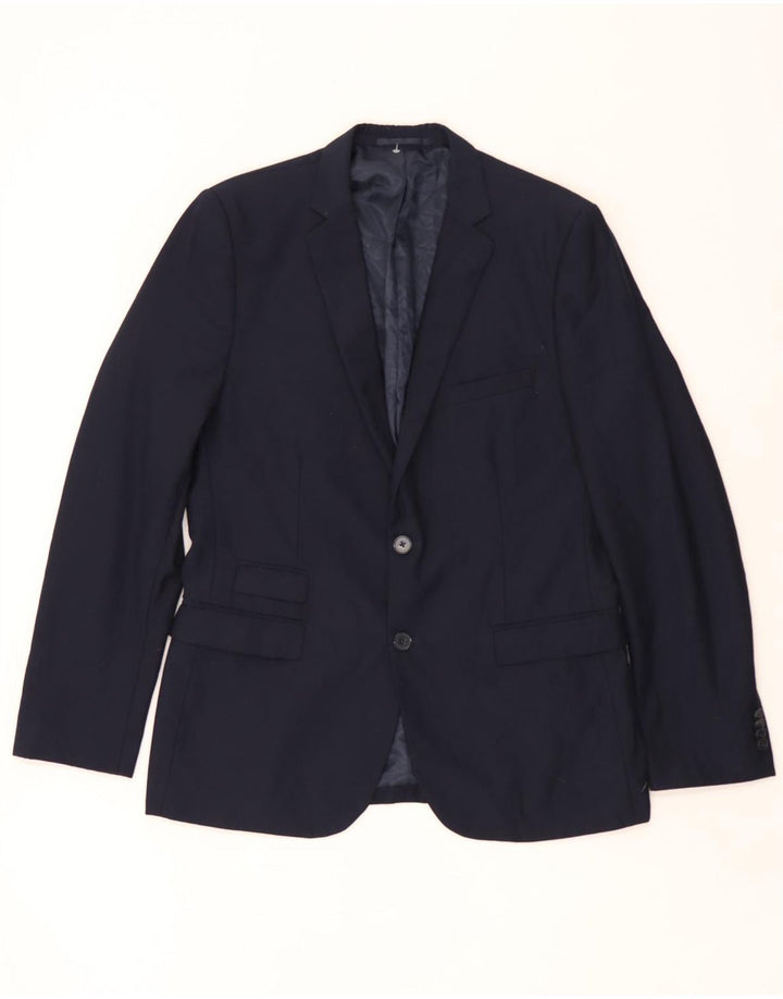 Giacca blazer da uomo a 2 bottoni French Connection UK 42 XL poliestere blu navy