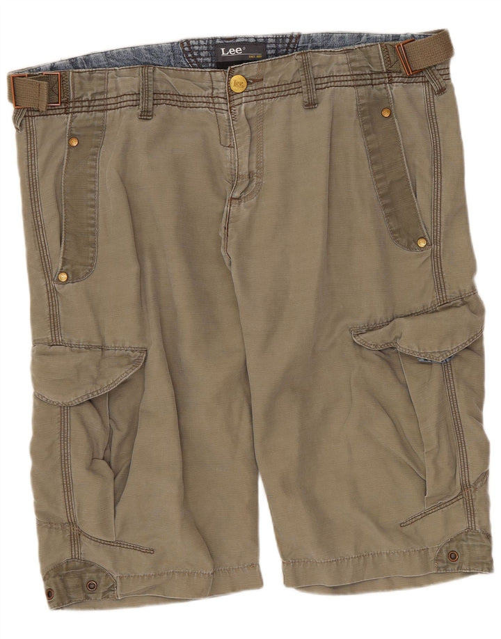 Pantaloncini cargo Lee Cenn da donna W34 grandi cotone kaki