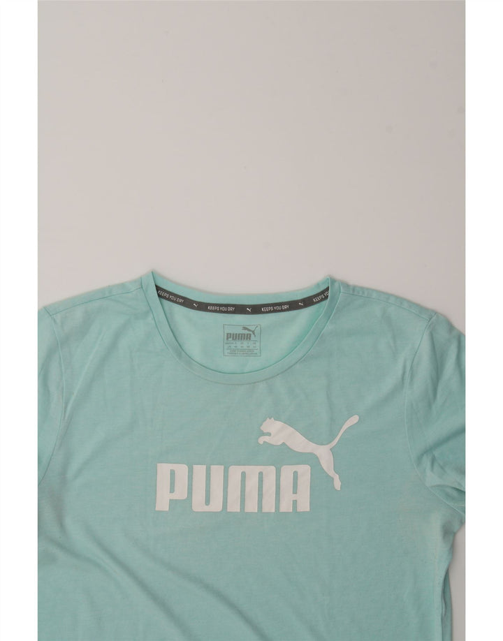 PUMA Womens Graphic T-Shirt Top UK 14 Medium Turquoise Vintage Puma and Second-Hand Puma from Messina Hembry 