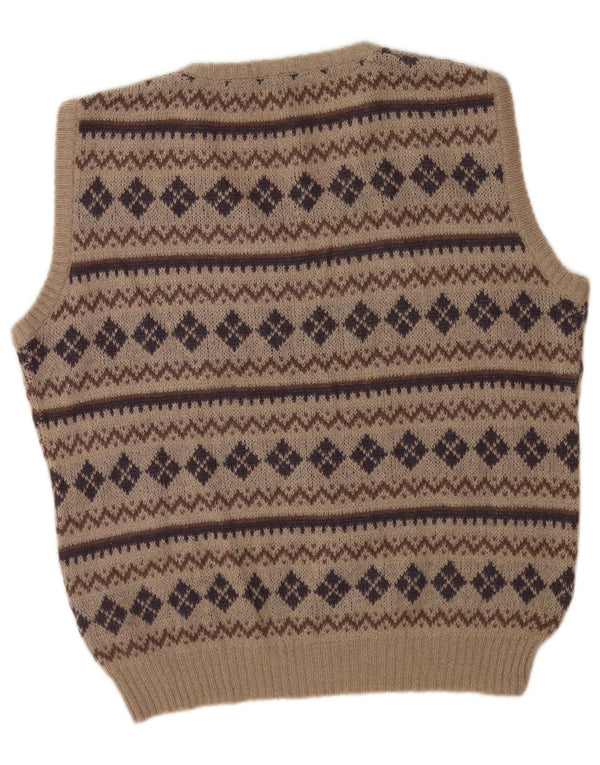 Canotta vintage da uomo IT 54 XL Acrilico geometrico beige