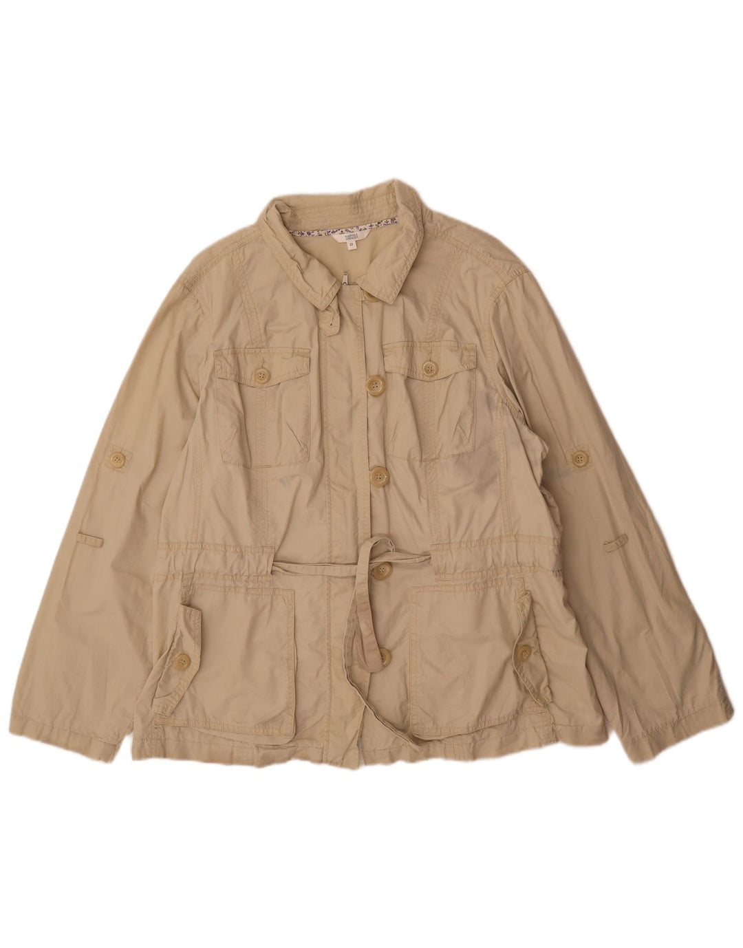 Giacca multiuso da donna Marks & Spencer UK 22 3XL Cotone beige