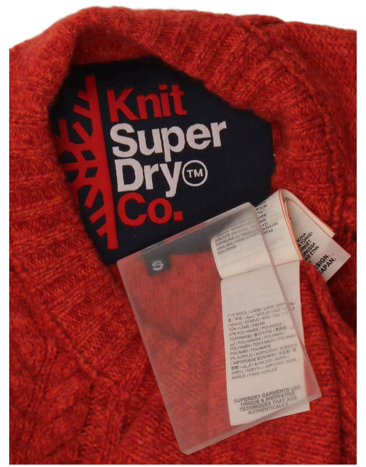Maglione maglione girocollo da donna Superdry UK 10 Small Lana rossa