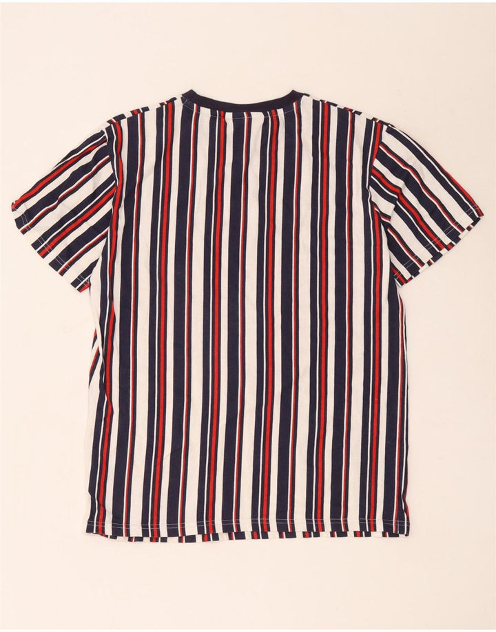 T-shirt grafica da uomo Fila Top piccola in cotone a righe multicolore