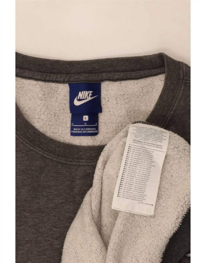 Felpa Nike Uomo Maglione Large Grigio Cotone