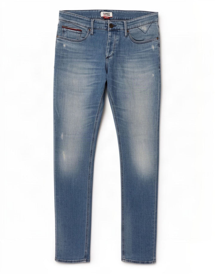 Jeans slim da uomo Tommy Hilfiger W34 L34 cotone blu