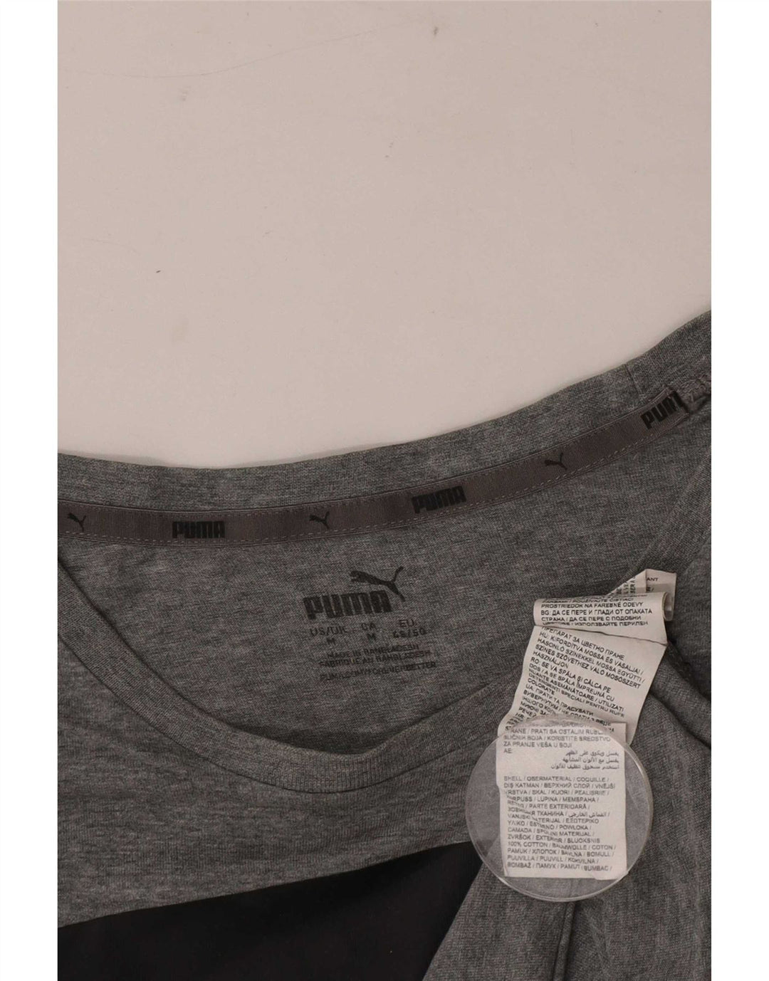 T-shirt grafica da uomo Puma Top in cotone chiazzato grigio medio
