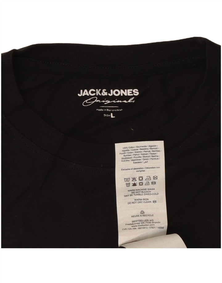 T-shirt da uomo Jack & Jones Top grande in cotone nero