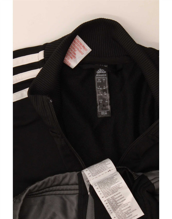 Giacca da tuta da ragazzo Adidas 13-14 anni in poliestere color block nero