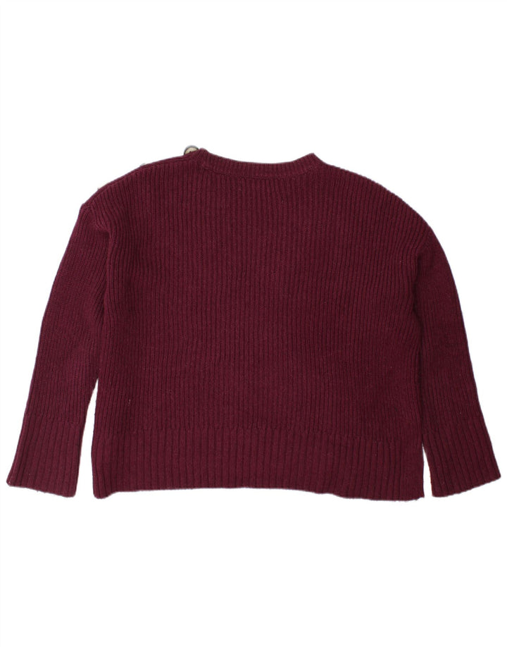 Maglione maglione girocollo da donna Marks & Spencer UK 12 Borgogna medio
